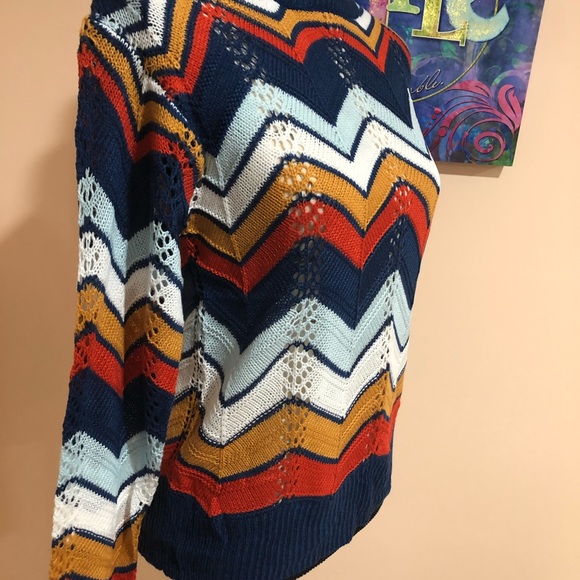 LAST 1L‼️MULTICOLOR CHEVRON RAINBOW STRIP- Sweater - Picture 4 of 8